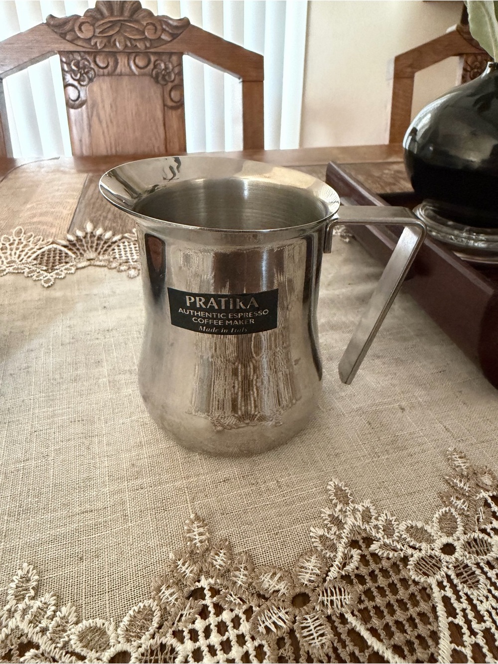 Vintage G.A.T. Pratika Stainless Steel Milk Frothing Pitcher – Made in Italy-8”